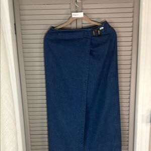 Talbots Blue Maxi Wrap Skirt for Work  size: 6